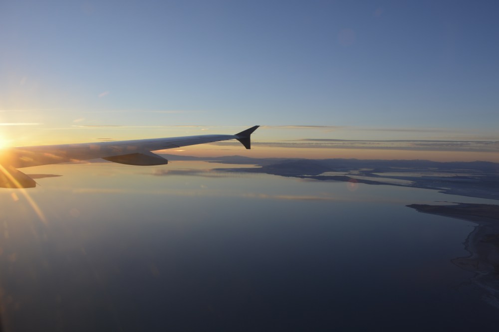 Sunset on Salt Lake Utah