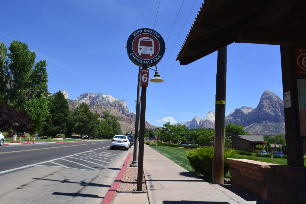 Zion shuttle bus stop